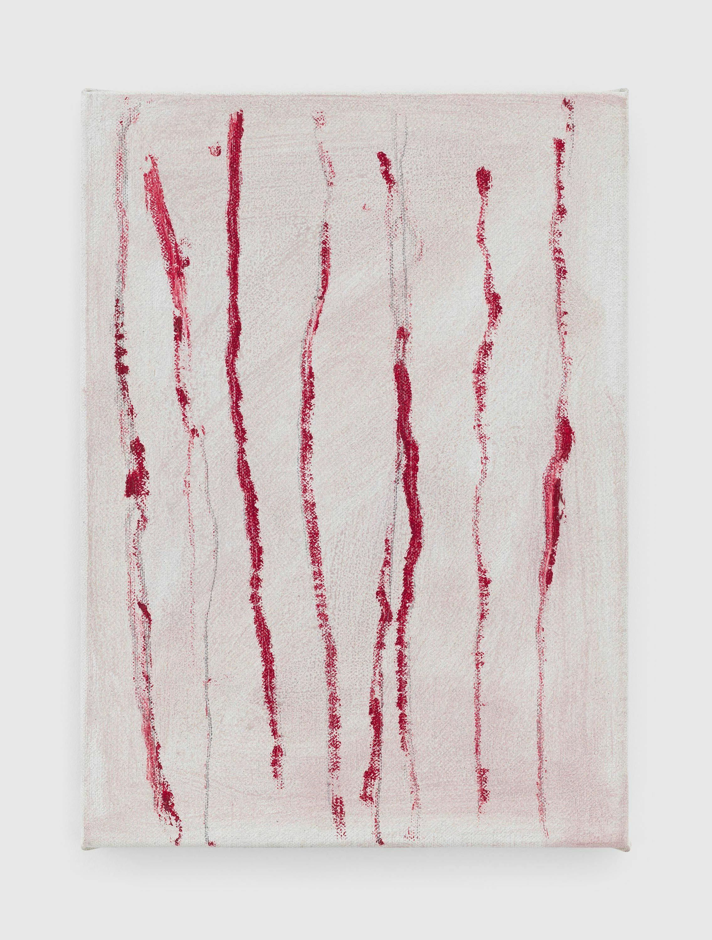 A painting by Raoul De Keyser, titled No Title (8 Verticals/6), dated 2010.